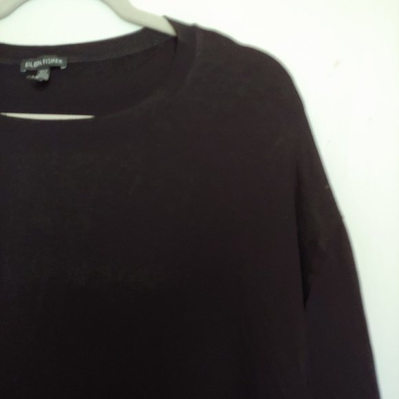 Eileen Fisher womens soft black long sleeve pullover sweater Large - Picture 2 of 12